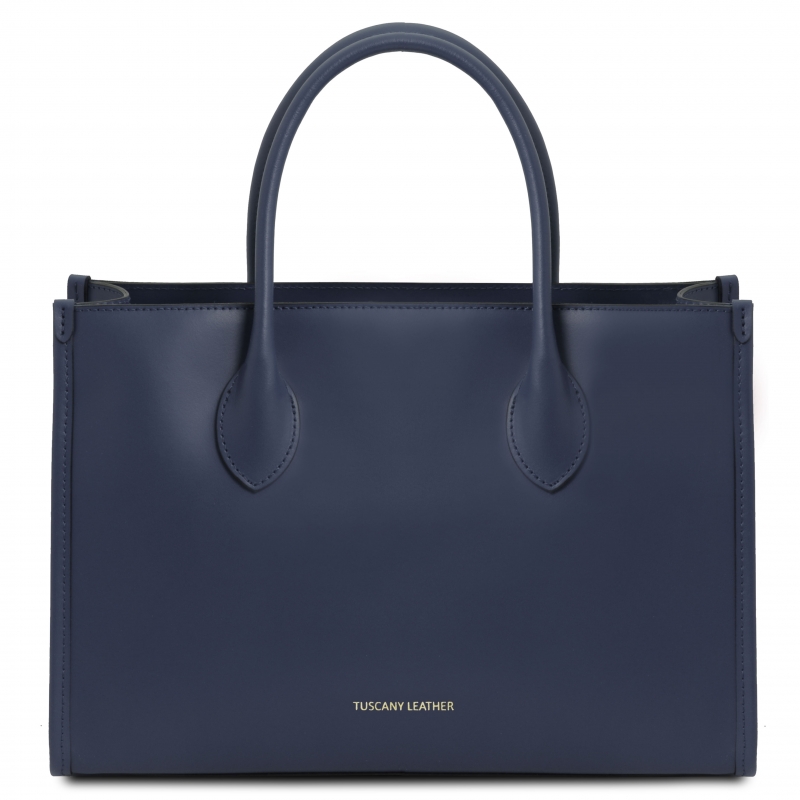 Leder Shopper Letizia Blau Leder Shopper Letizia Blau