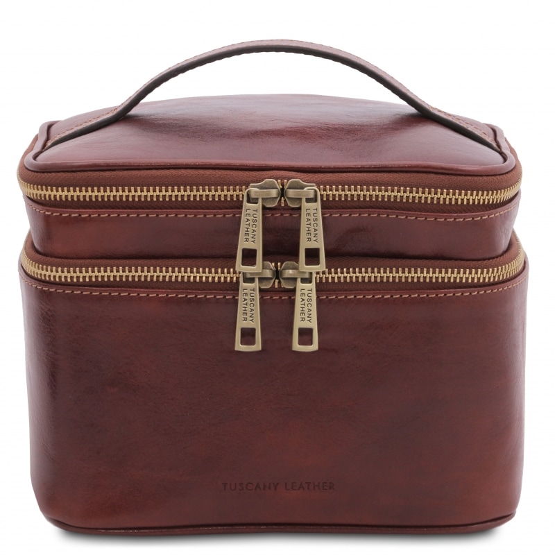 Leder Kulturtasche Eliot braun Leder Kulturtasche Eliot braun