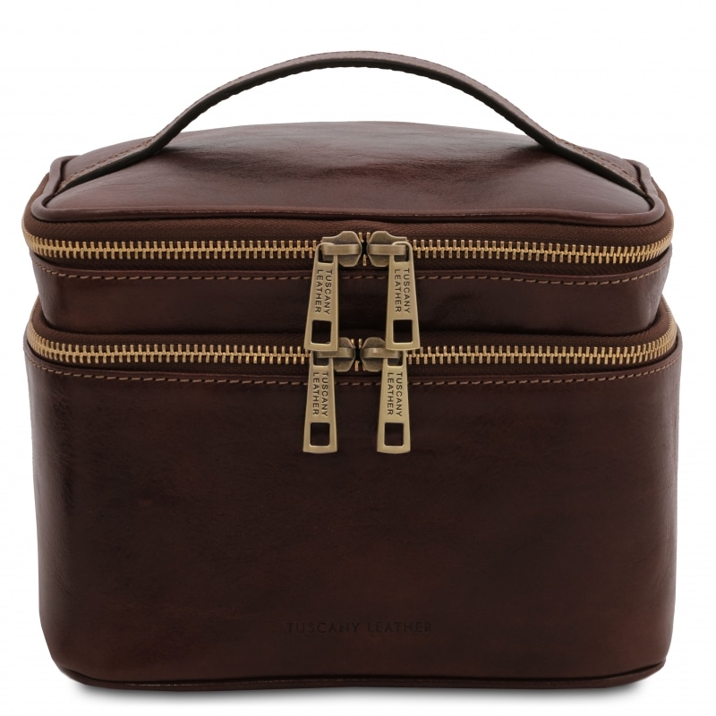 Leder Kulturtasche Eliot Dunkelbraun Leder Kulturtasche Eliot Dunkelbraun