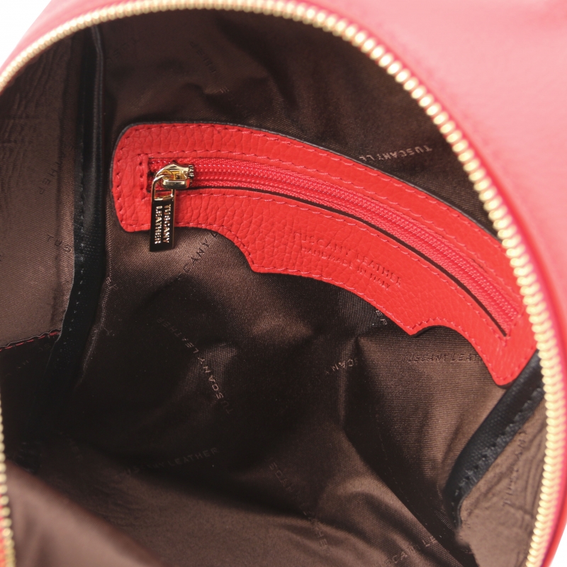 TL Bag kleiner Leder-Rucksack rot Interieur TL Bag kleiner Leder-Rucksack rot Interieur