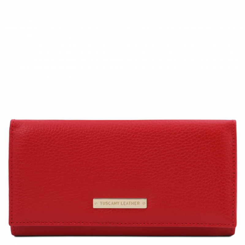 Leder-Geldbörse Nefti rot front Leder-Geldbörse Nefti rot front