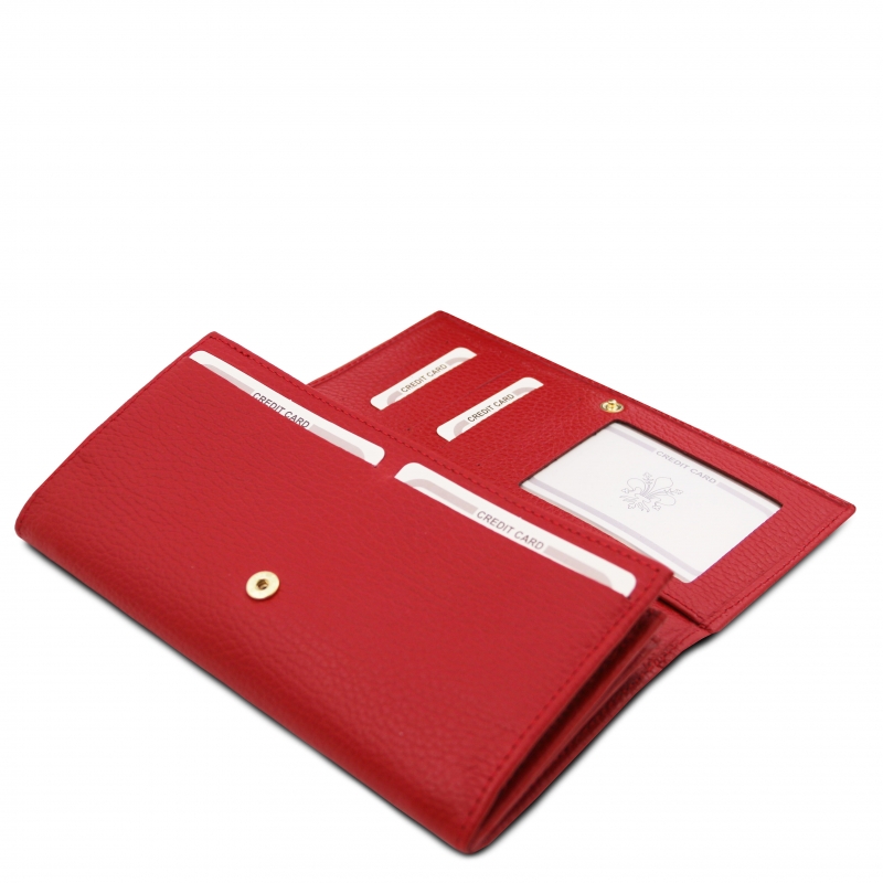 Leder-Geldbörse Nefti rot offen Leder-Geldbörse Nefti rot offen
