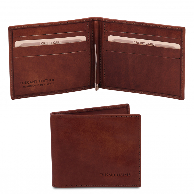 Karten-Etui mit Geldklammer braun Karten-Etui mit Geldklammer braun