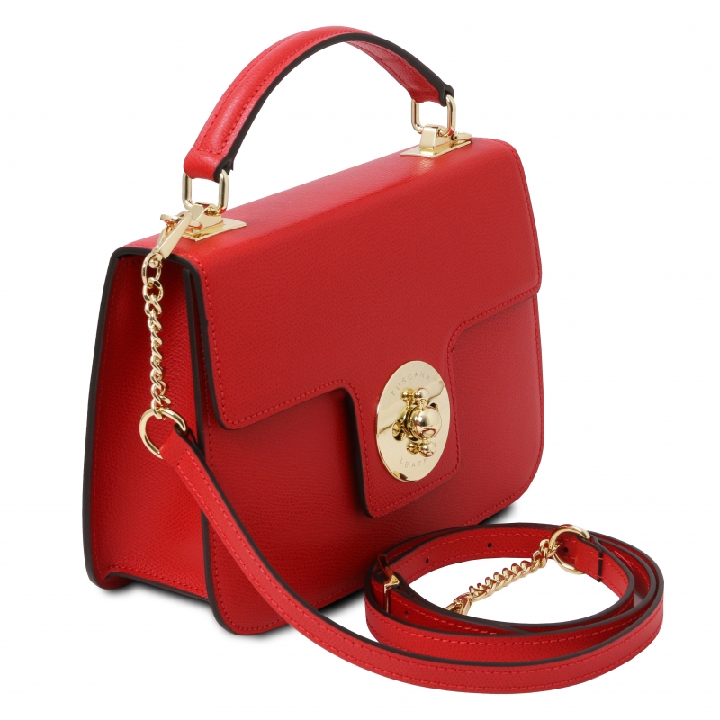 TL Bag kleine Leder Handtasche rot seitenansicht TL Bag kleine Leder Handtasche rot seitenansicht