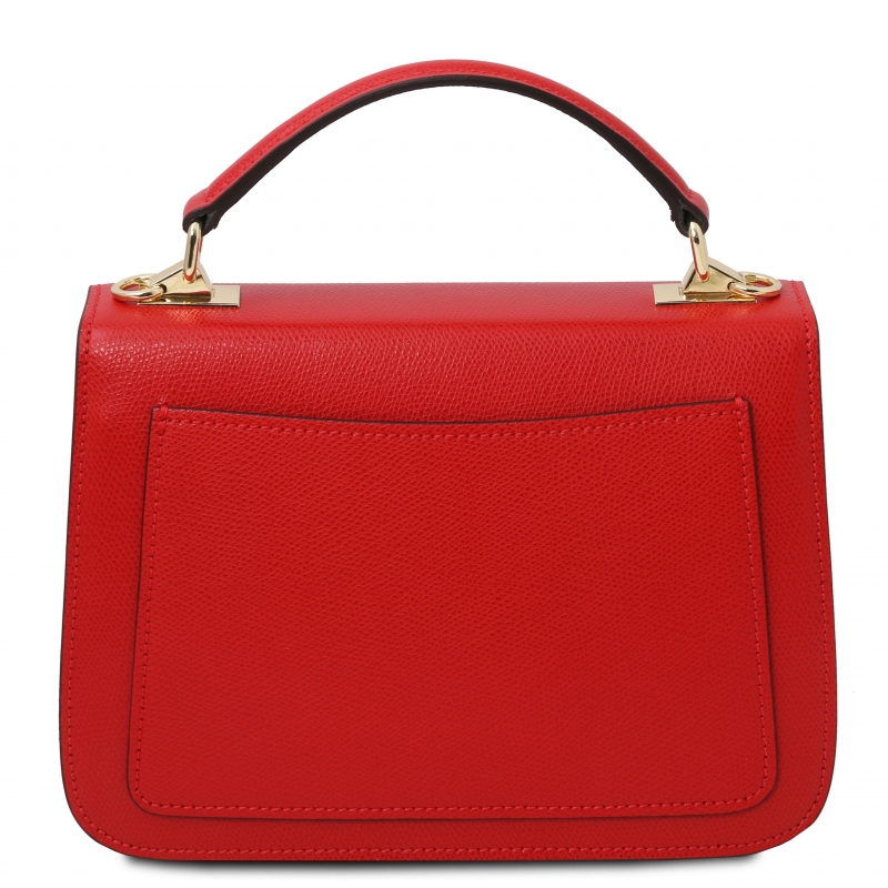 TL Bag kleine Leder Handtasche rot rückseite TL Bag kleine Leder Handtasche rot rückseite