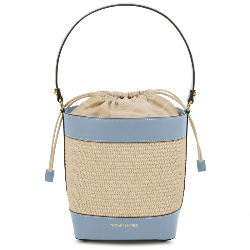 Leder-Beuteltasche Louisa himmelblau Leder-Beuteltasche Louisa himmelblau