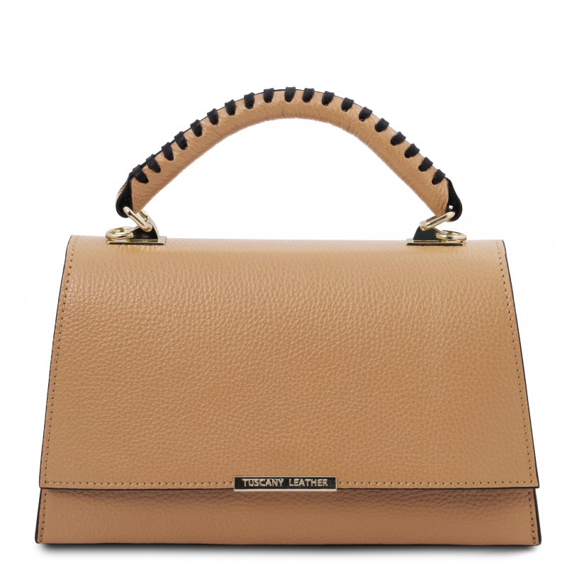 Leder Handtasche Satchel champagner Leder Handtasche Satchel champagner