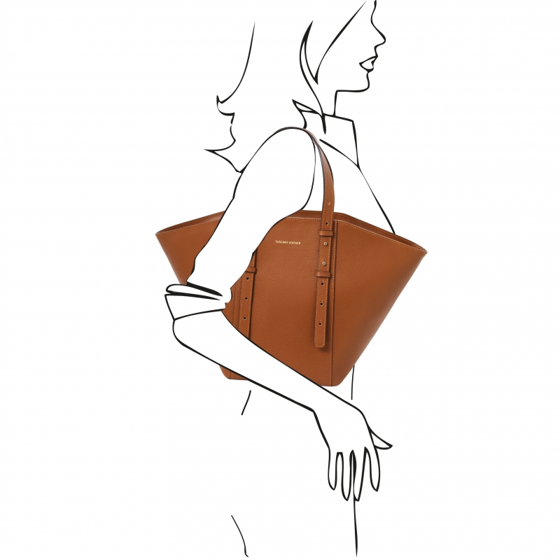 TL Bag Shopper Palmellato-Leder Cognac Outfit TL Bag Shopper Palmellato-Leder Cognac Outfit