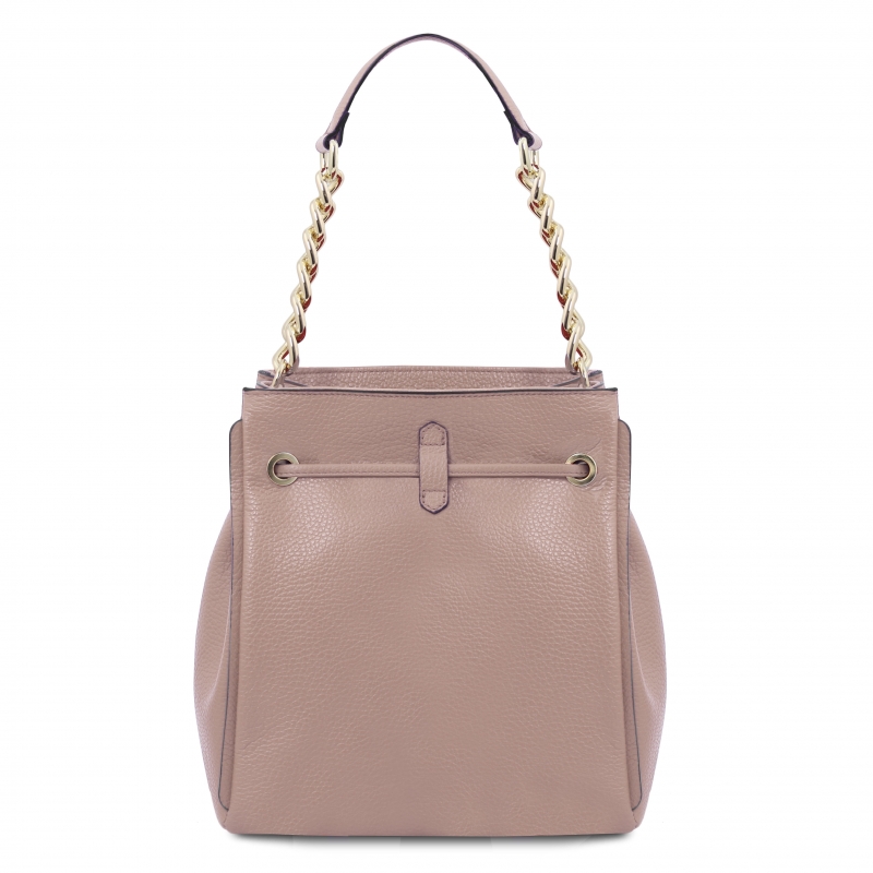 TL Bag Beuteltasche mit Schulterkette nude rückseite TL Bag Beuteltasche mit Schulterkette nude rückseite