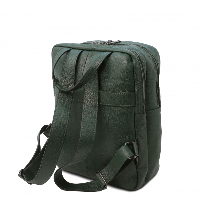 Leder-Rucksack TL Bags Grün Rückseite Leder-Rucksack TL Bags Grün Rückseite