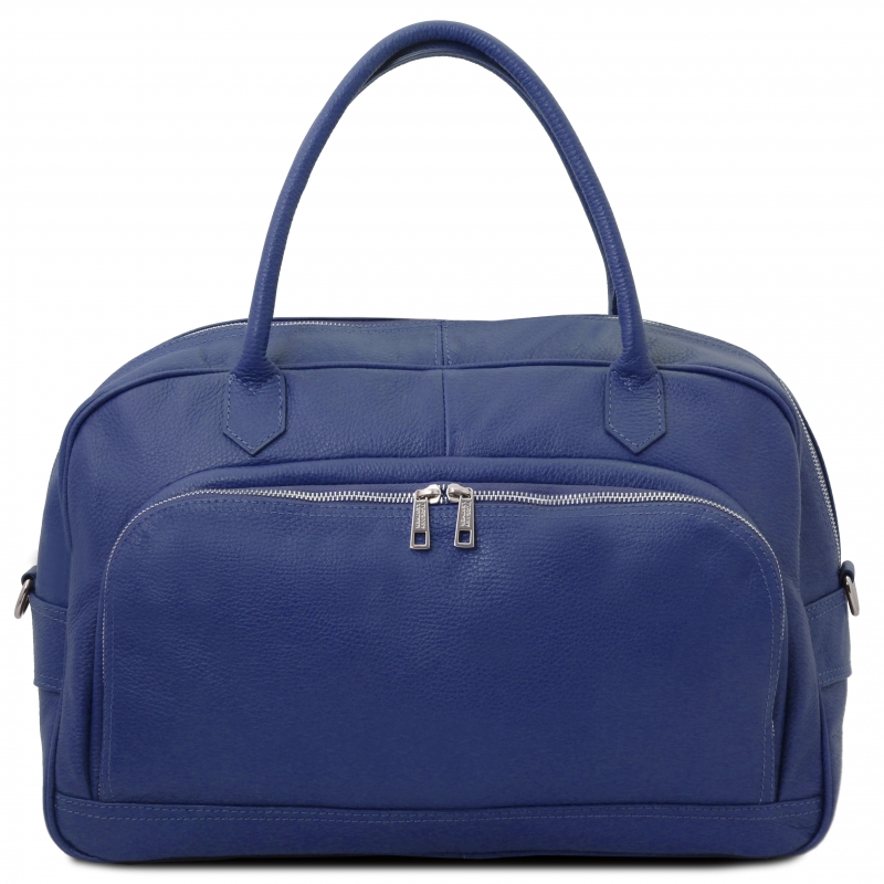 TL Voyager Reisetasche Leder Blau-1 TL Voyager Reisetasche Leder Blau-1
