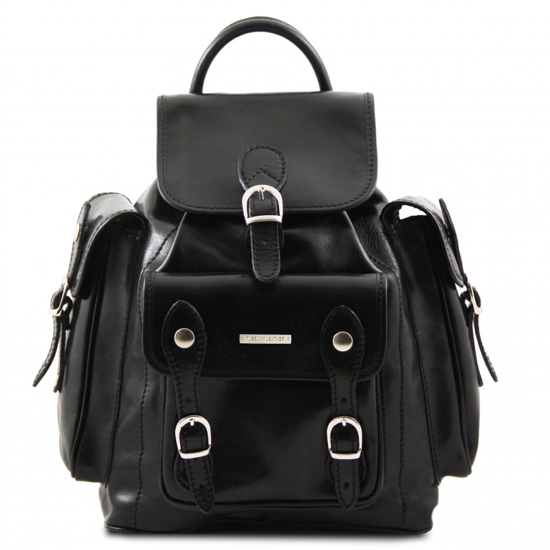 Leder Rucksack Pechino schwarz Leder Rucksack Pechino schwarz