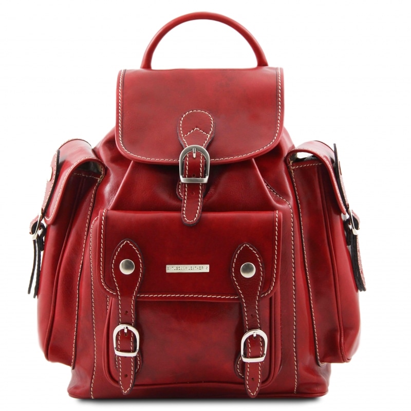 Leder Rucksack Pechino rot Leder Rucksack Pechino rot