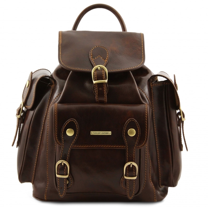 Leder Rucksack Pechino dunkelbraun Leder Rucksack Pechino dunkelbraun