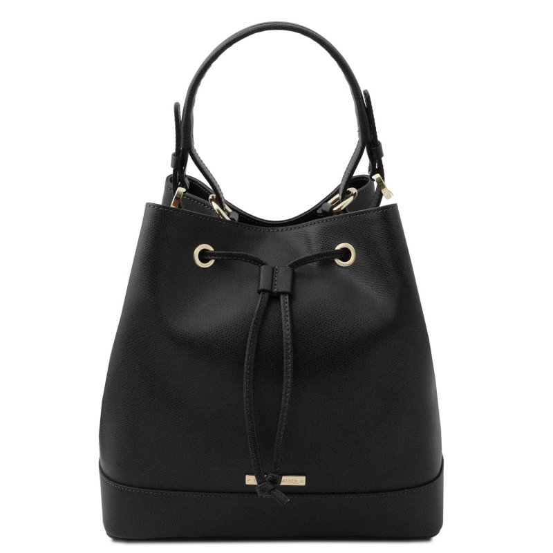 Beuteltasche "Minerva" Leder schwarz Beuteltasche "Minerva" Leder schwarz