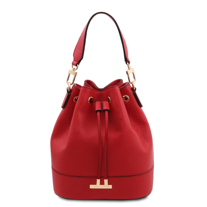 Beuteltasche aus Leder Rot Beuteltasche aus Leder Rot