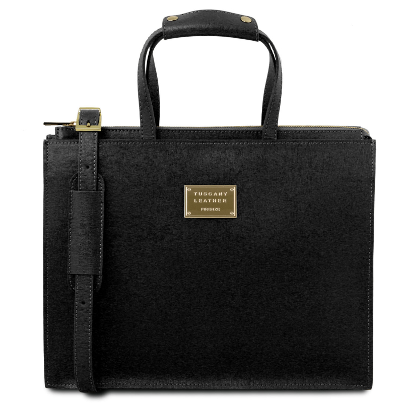 Saffiano-Leder Aktentasche Palermo schwarz Saffiano-Leder Aktentasche Palermo schwarz
