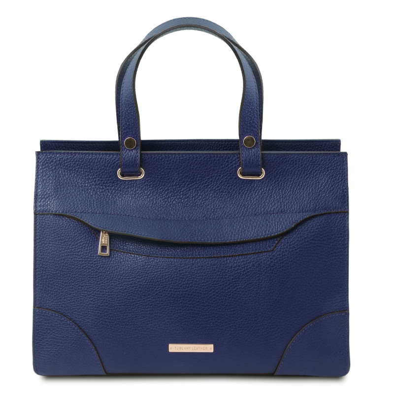 Handtasche aus Leder_blau_TL142079 Handtasche aus Leder_blau_TL142079