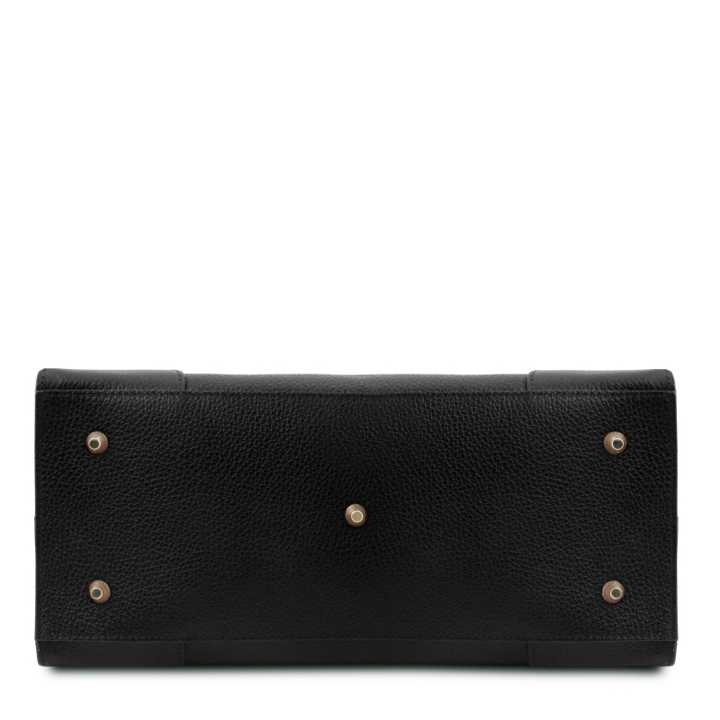 Handtasche aus Leder_schwarz-Boden_TL142079 Handtasche aus Leder_schwarz-Boden_TL142079