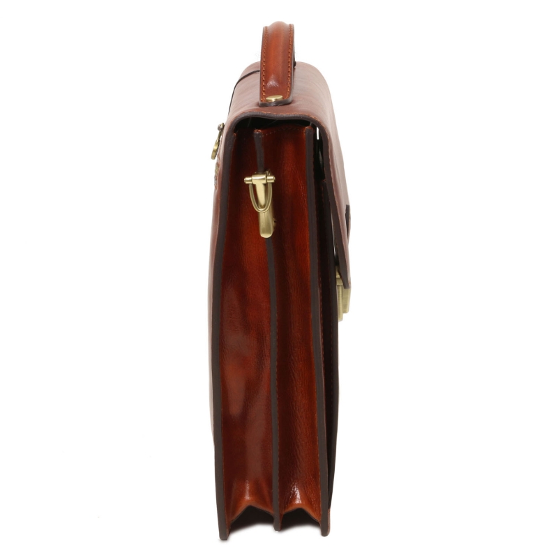 Leder Herrentasche David groß Seitenansicht Leder Herrentasche David groß Seitenansicht
