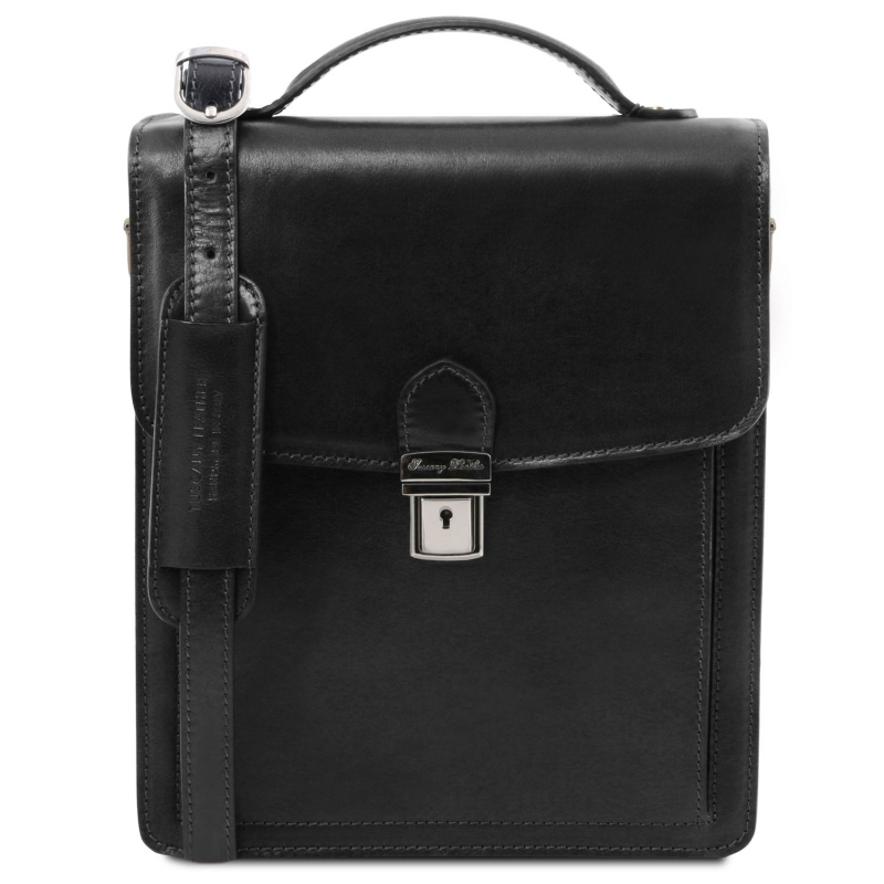 Leder Herrentasche David groß Schwarz Leder Herrentasche David groß Schwarz