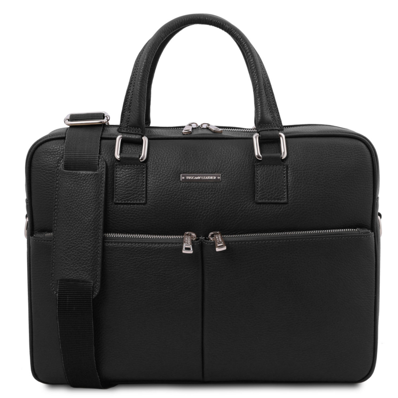 Leder Aktentasche Treviso Schwarz Leder Aktentasche Treviso Schwarz