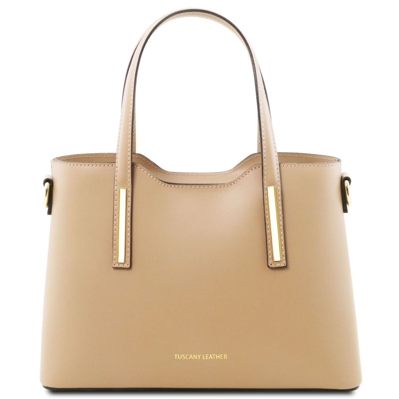 Leder-Handtasche_Olimpia_TL141521-Champagner Leder-Handtasche_Olimpia_TL141521-Champagner