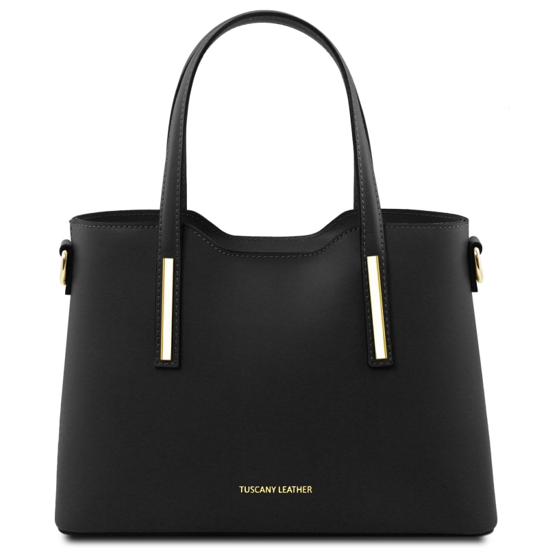 Leder-Handtasche_Olimpia_TL141521-Schwarz Leder-Handtasche_Olimpia_TL141521-Schwarz