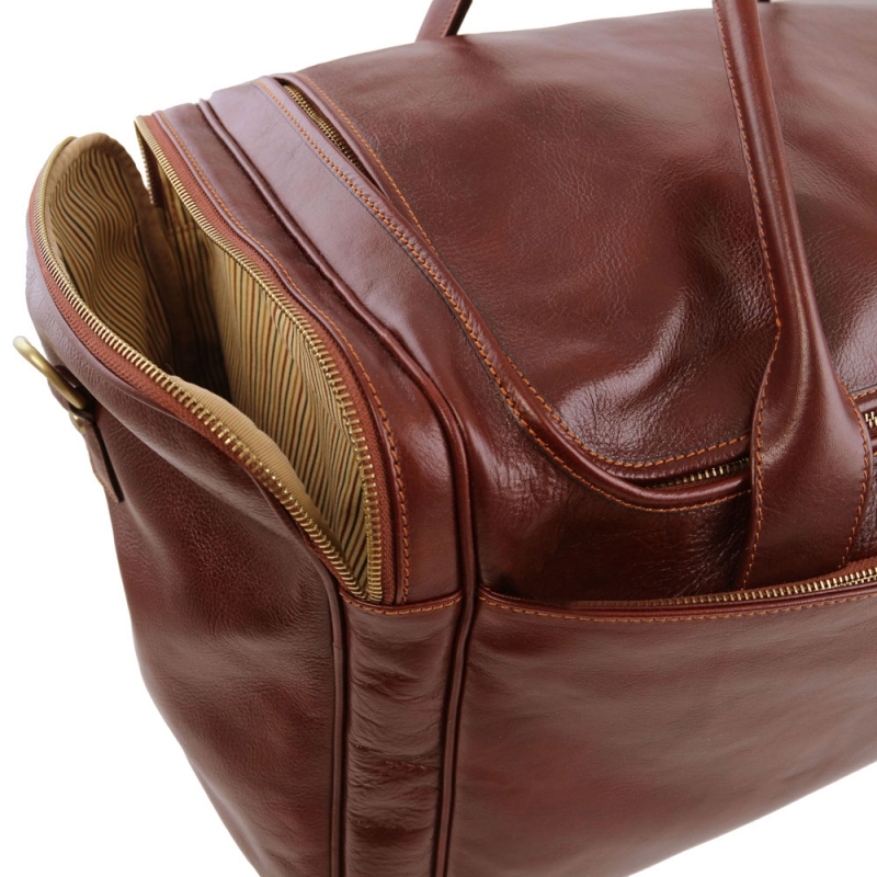 TL Voyager Leder-Reisetasche groß Seitentasche TL Voyager Leder-Reisetasche groß Seitentasche