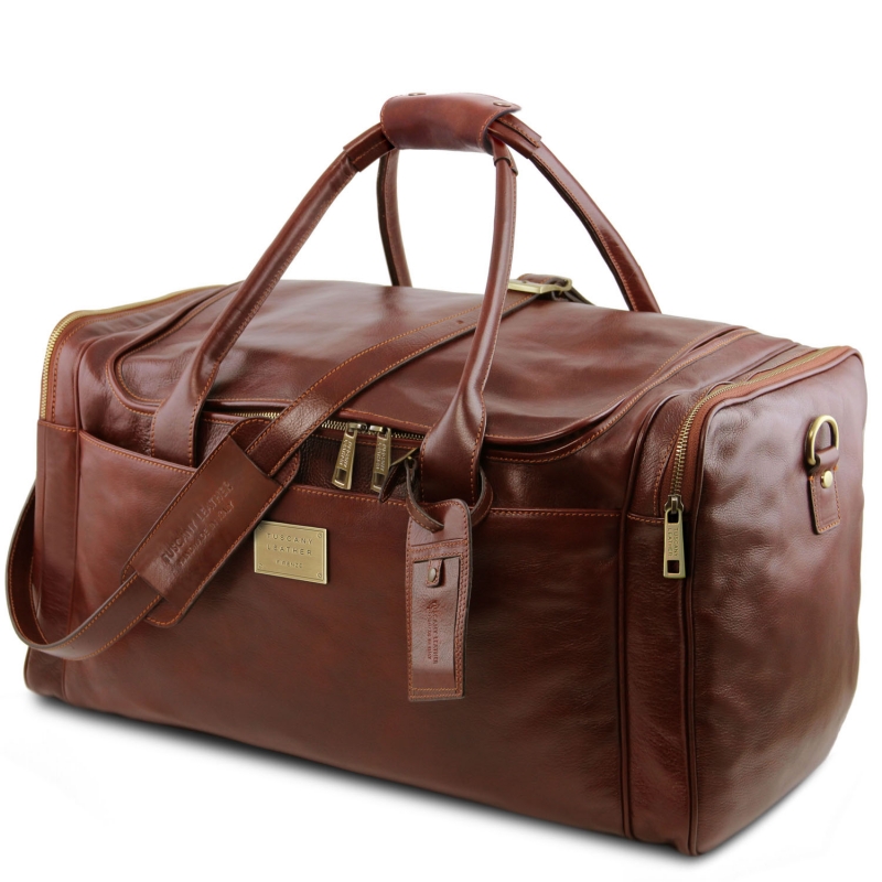 TL Voyager Leder-Reisetasche groß Seitenansicht TL Voyager Leder-Reisetasche groß Seitenansicht
