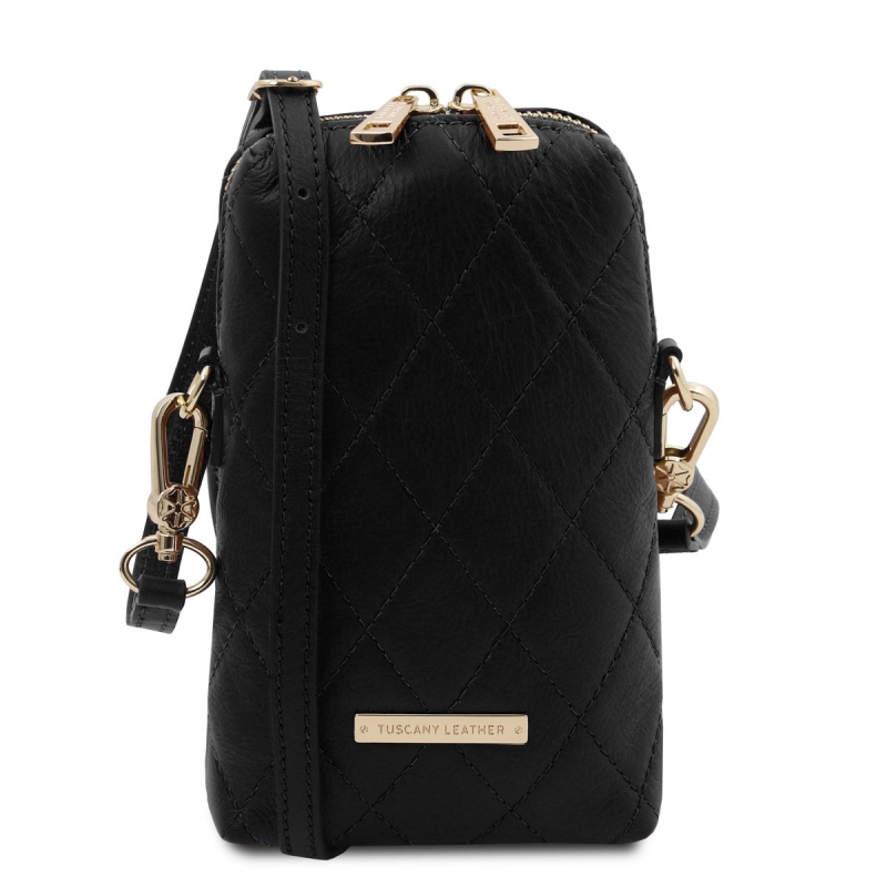 Tuscany Leather Mini-Tasche Steppdesign schwarz Tuscany Leather Mini-Tasche Steppdesign schwarz