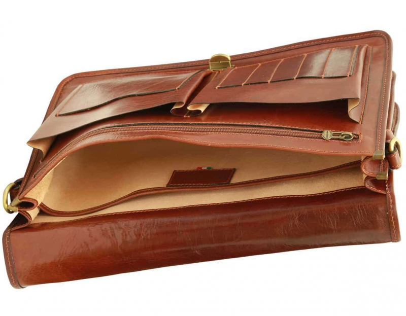 Old Angler Messenger-Aktentasche Leder interieur Old Angler Messenger-Aktentasche Leder interieur