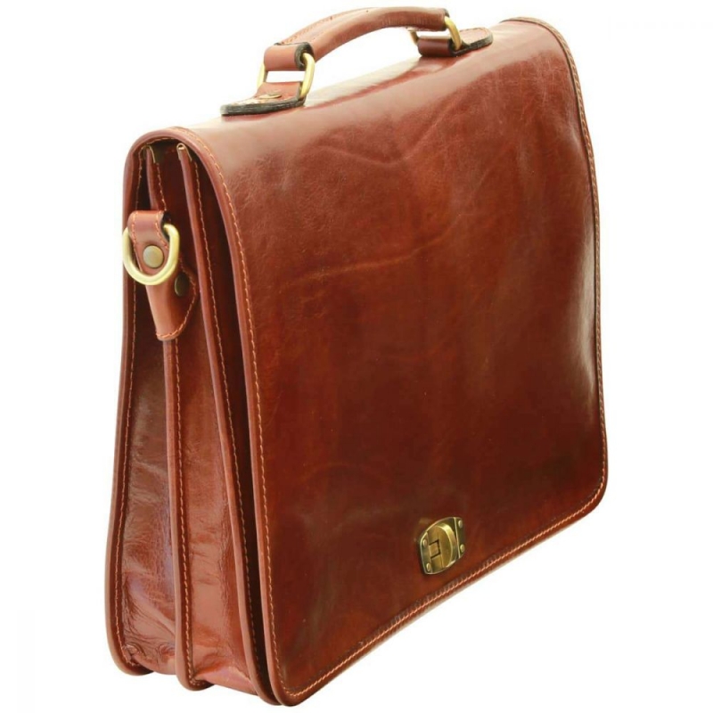 Old Angler Messenger-Aktentasche Leder seite Old Angler Messenger-Aktentasche Leder seite