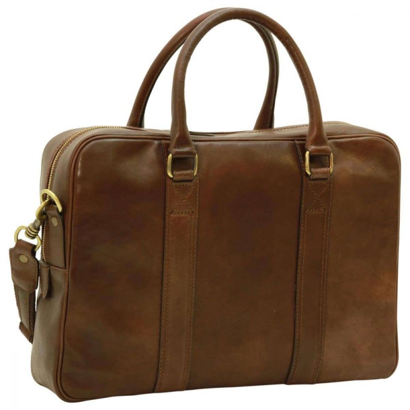 Old Angler Leder-Laptoptasche Florentiner dunkelbraun Old Angler Leder-Laptoptasche Florentiner dunkelbraun
