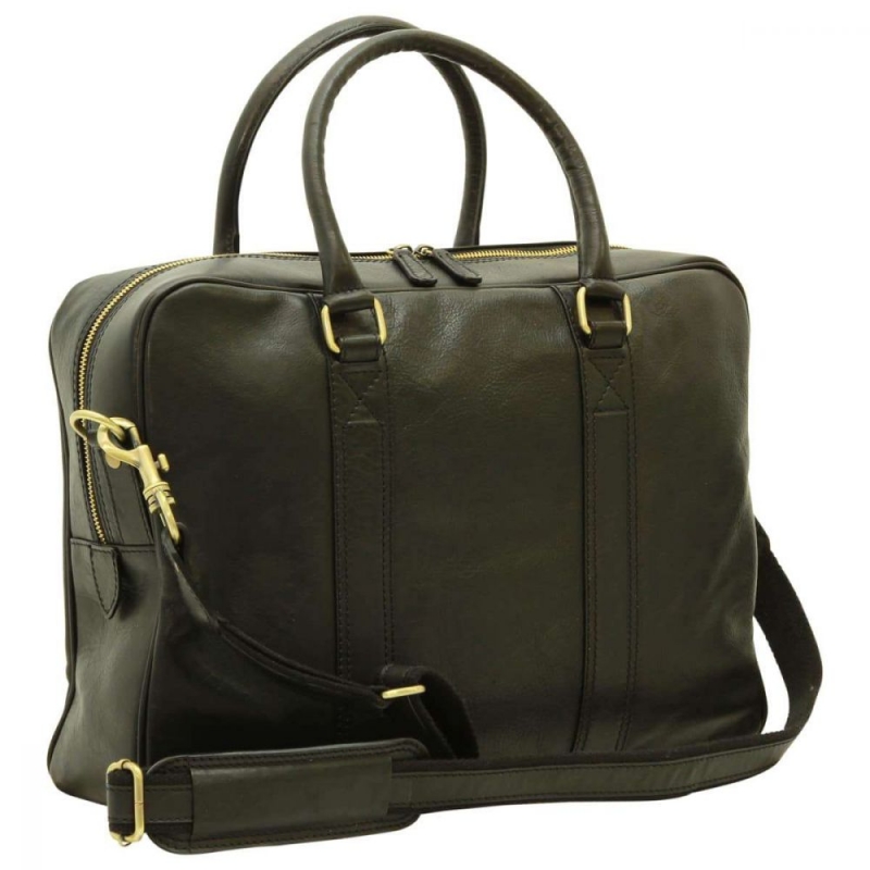 Old Angler Leder-Laptoptasche Florentiner schwarz Old Angler Leder-Laptoptasche Florentiner schwarz