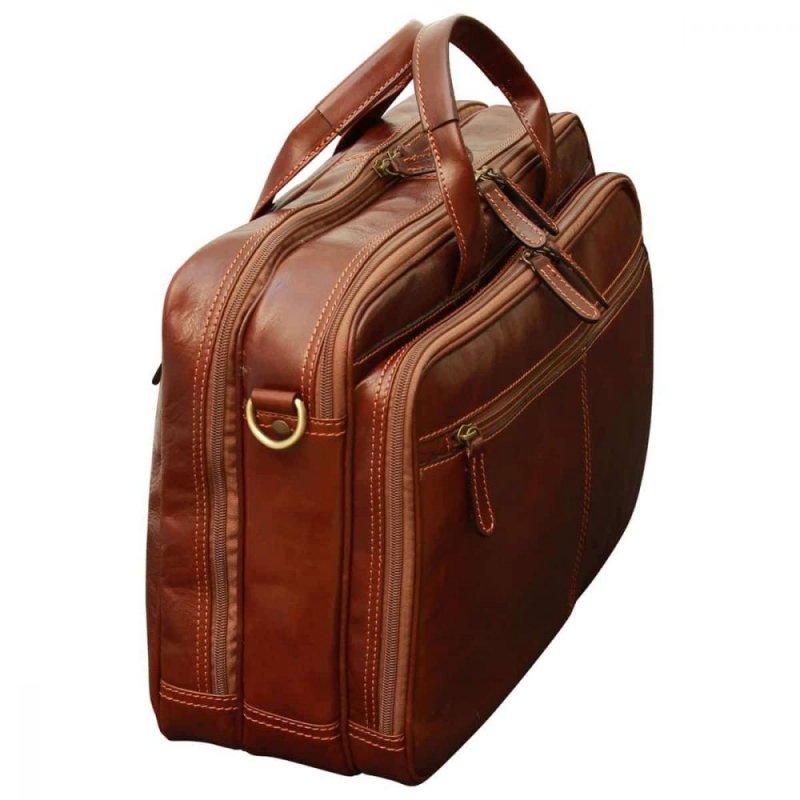 Old Angler Leder-Laptoptasche "Exclusiva" seitenansicht Old Angler Leder-Laptoptasche "Exclusiva" seitenansicht