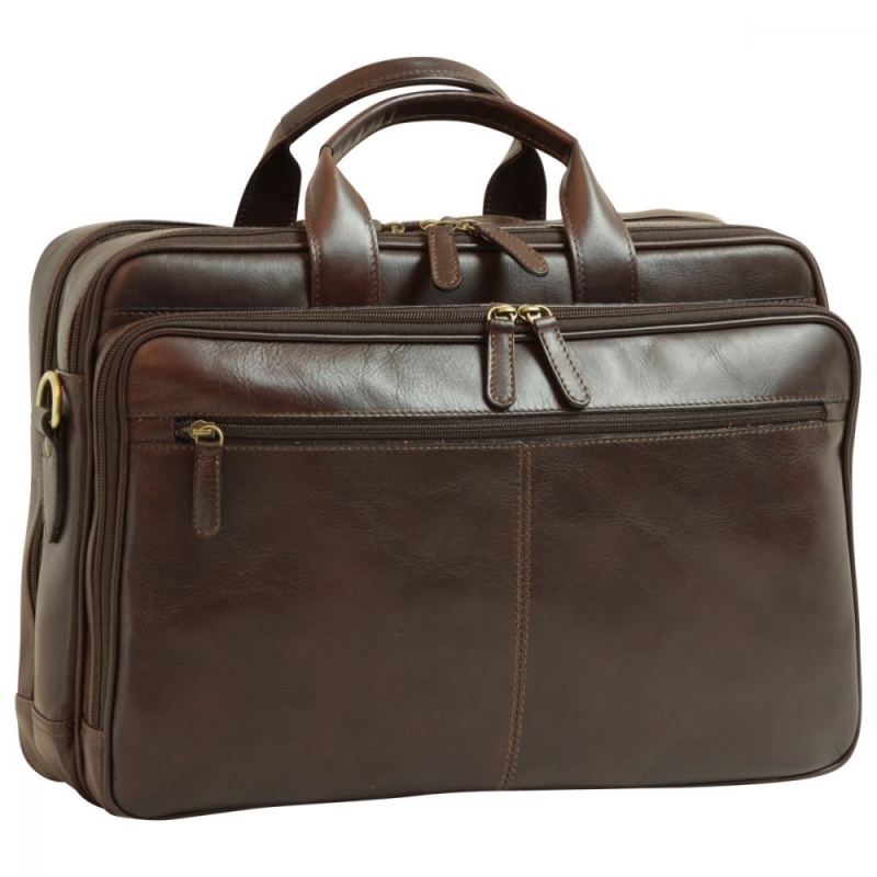 Old Angler Leder-Laptoptasche "Exclusiva" dunkelbraun Old Angler Leder-Laptoptasche "Exclusiva" dunkelbraun