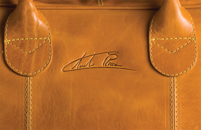 All-in-One Golf Ledertasche colonial-braun detail All-in-One Golf Ledertasche colonial-braun detail