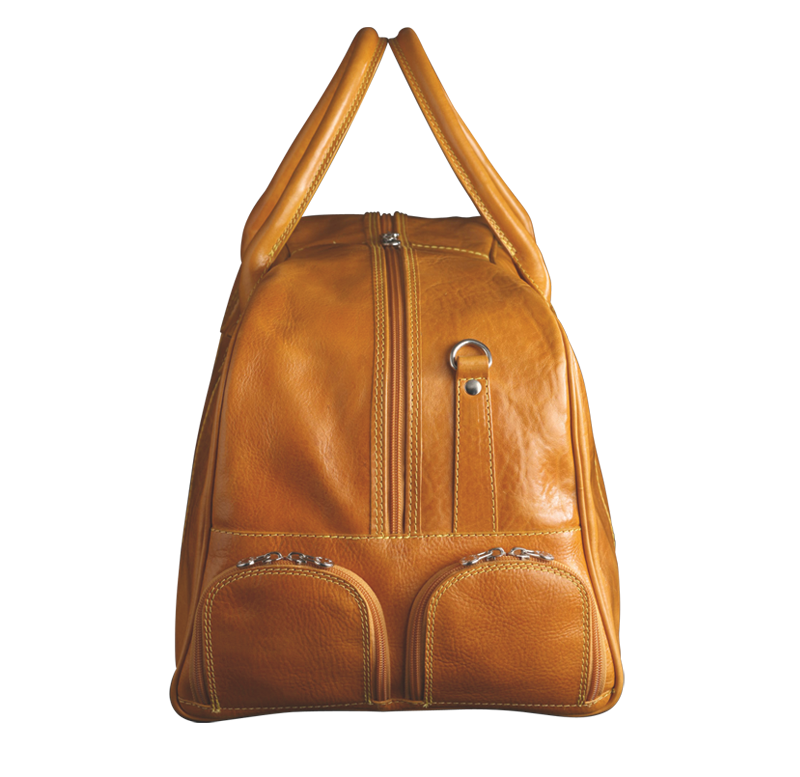 All-in-One Golf Ledertasche colonial-braun seitenansicht All-in-One Golf Ledertasche colonial-braun seitenansicht