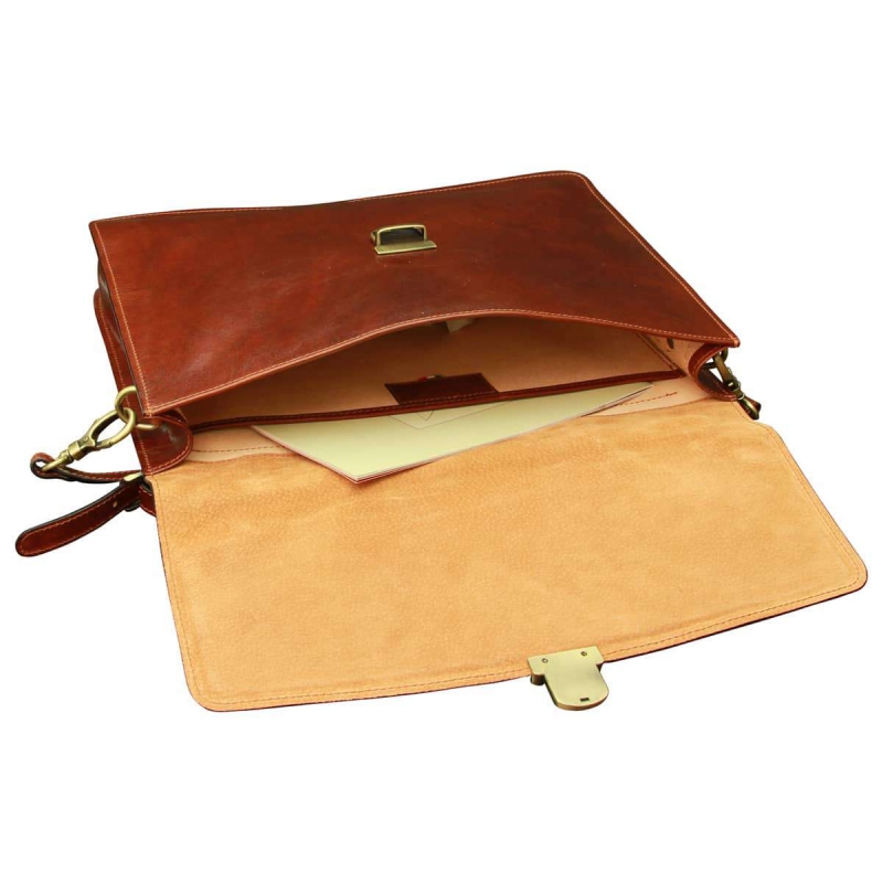 Old Angler Arbeitstasche Leder braun interieur Old Angler Arbeitstasche Leder braun interieur