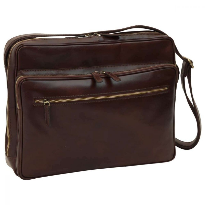 Old Angler Leder-Laptoptasche dunkelbraun Old Angler Leder-Laptoptasche dunkelbraun