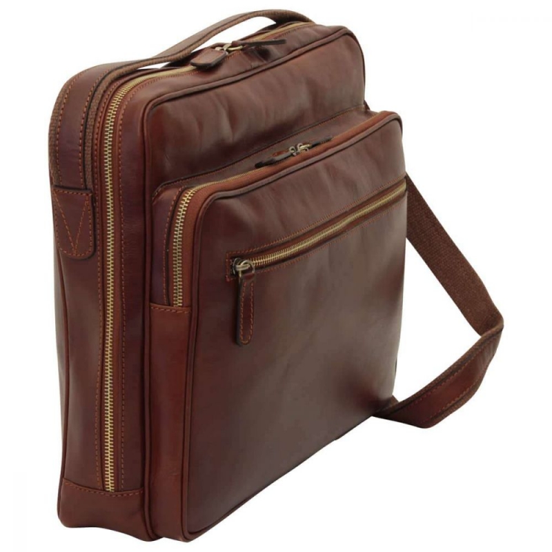 Old Angler Leder-Laptoptasche seitenansicht Old Angler Leder-Laptoptasche seitenansicht