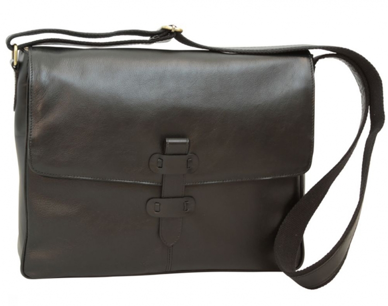 Old Angler Messenger-Bag mit Laptopfach schwarz Old Angler Messenger-Bag mit Laptopfach schwarz