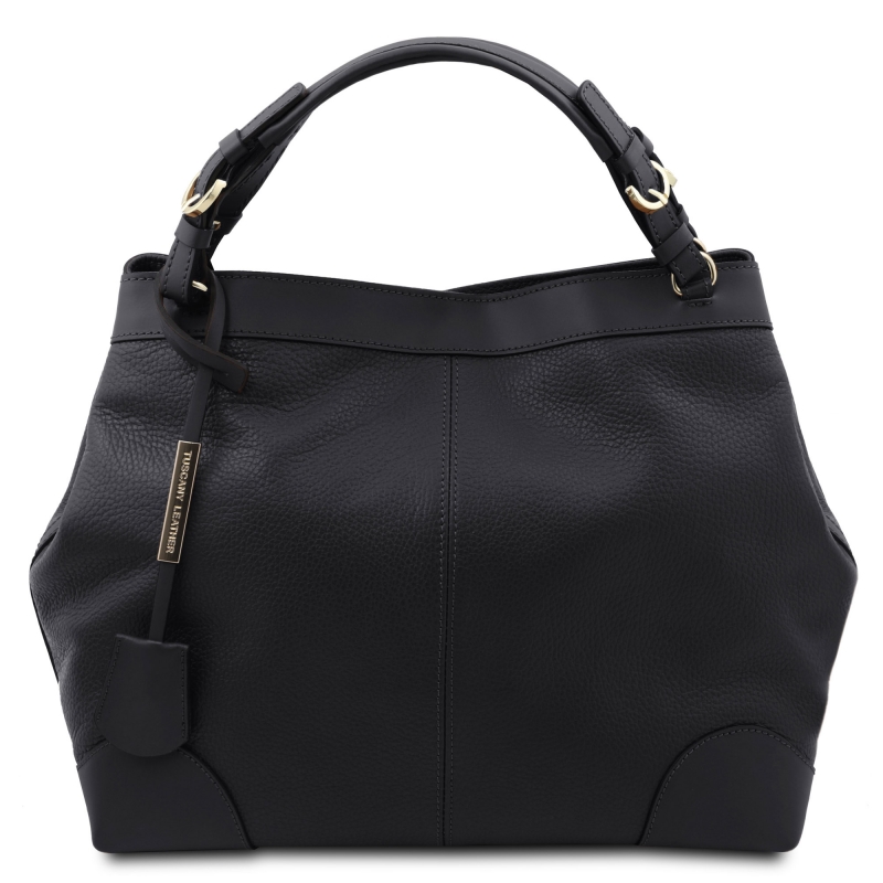 Shopper aus Leder Ambrosia schwarz Shopper aus Leder Ambrosia schwarz