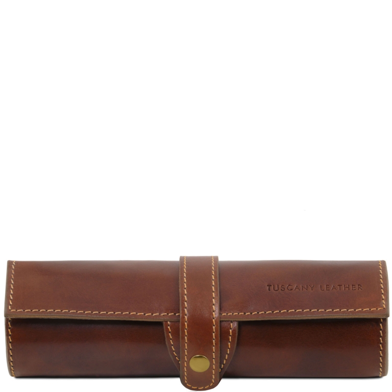 Stifte-Etui aus Leder Braun Stifte-Etui aus Leder Braun