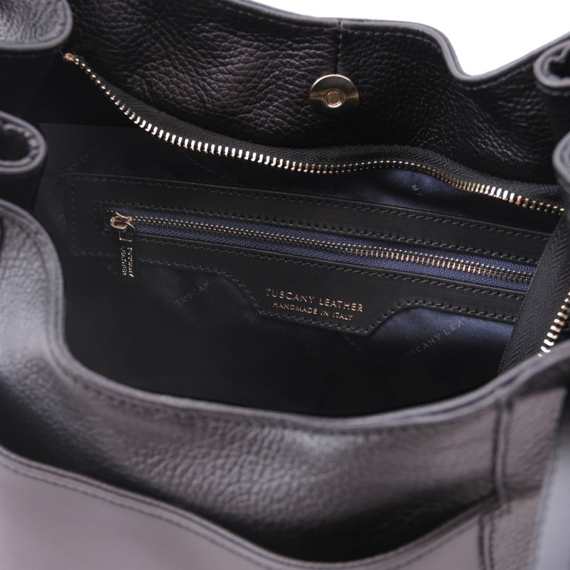 Tuscany Leather Shopping Bag Schwarz Interieur-1 Tuscany Leather Shopping Bag Schwarz Interieur-1