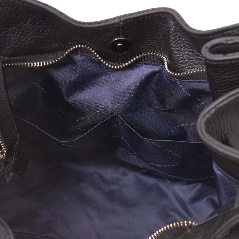 Tuscany Leather Shopping Bag Schwarz Interieur Tuscany Leather Shopping Bag Schwarz Interieur