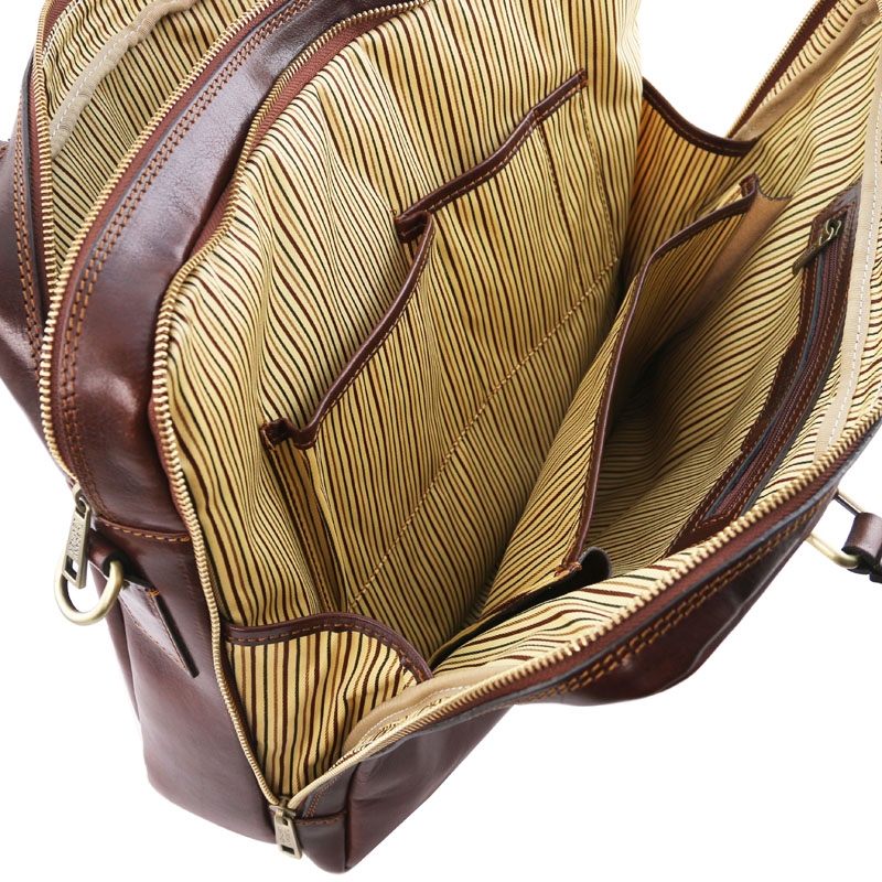Leder Laptoptasche-Aktentasche Urbino Interieur-1 Leder Laptoptasche-Aktentasche Urbino Interieur-1