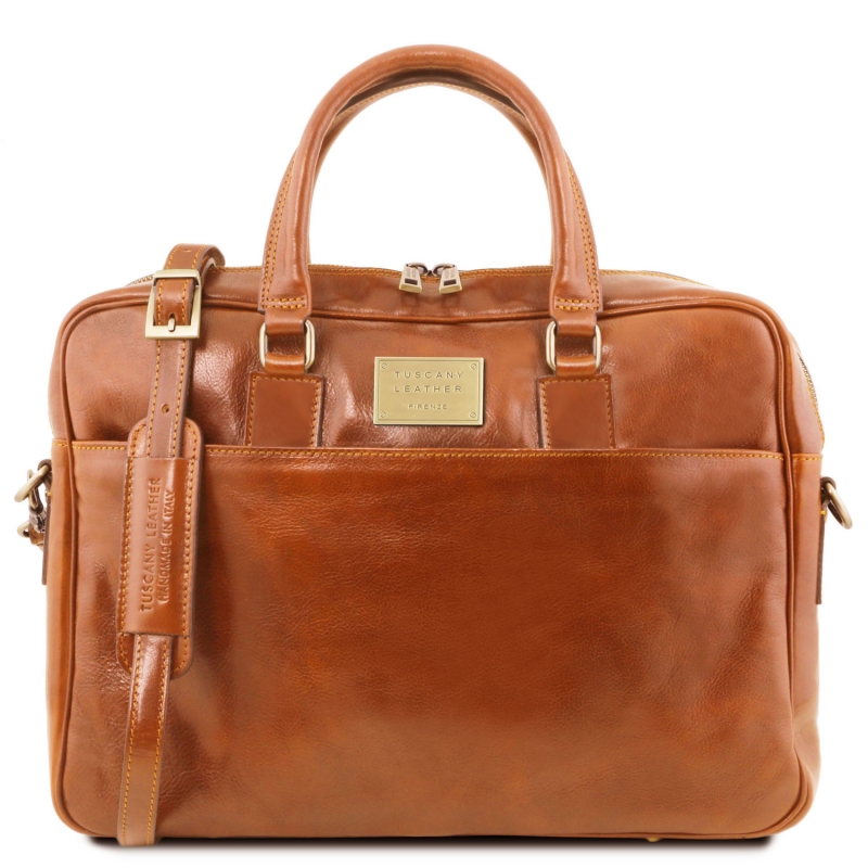 Leder Laptoptasche-Aktentasche Urbino Honig Leder Laptoptasche-Aktentasche Urbino Honig