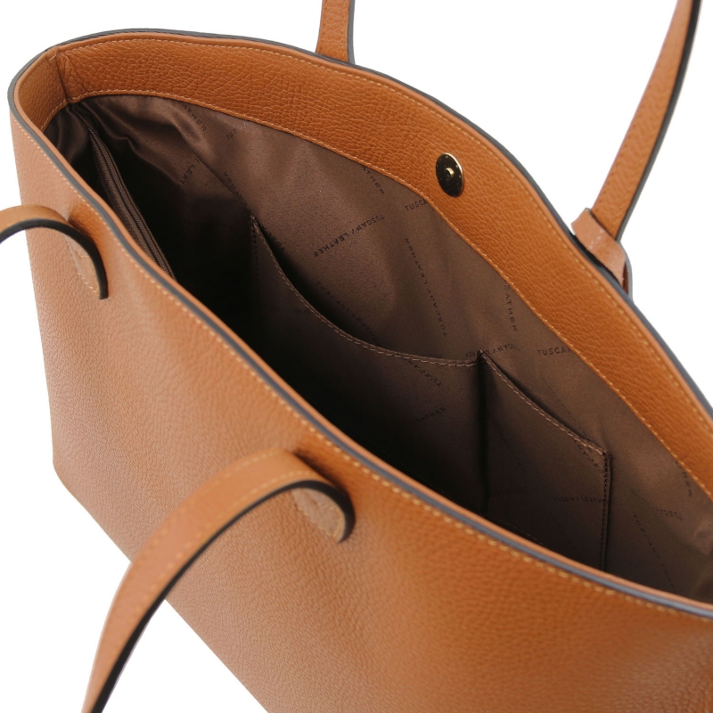 Tuscany Leather Leder-Shopper XL Cognac Interieur Tuscany Leather Leder-Shopper XL Cognac Interieur